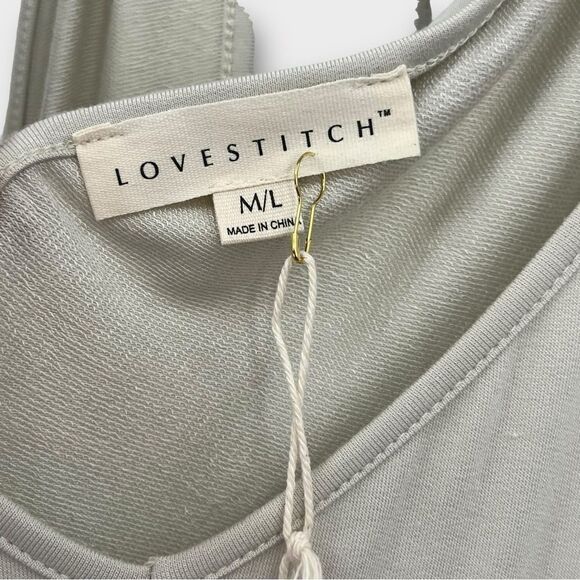 Lovestitch Mazzy Jumpsuit Sleeveless Relaxed Fit in Light Sage Size M/L NWT - Picture 8 of 10